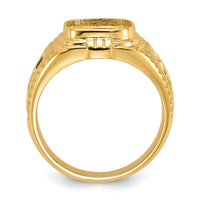 14k Men's Polished and Textured Masonic Ring Mounting-Y1577