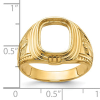 14k Men's Polished and Textured Masonic Ring Mounting-Y1577
