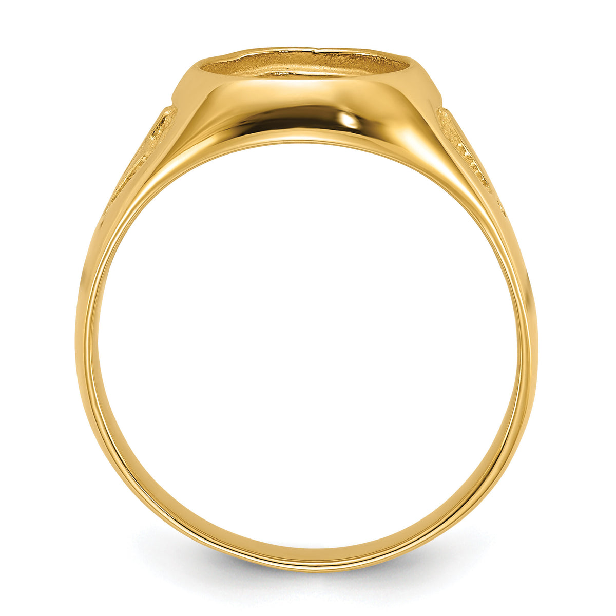 14k Men's Polished and Textured Masonic Ring Mounting-Y1581