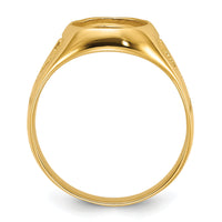 14k Men's Polished and Textured Masonic Ring Mounting-Y1581