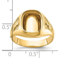 14k Men's Polished and Textured Masonic Ring Mounting-Y1583