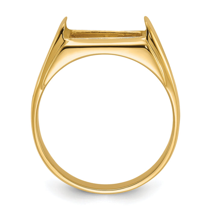 14k Men's Polished and Textured Masonic Ring Mounting-Y1586