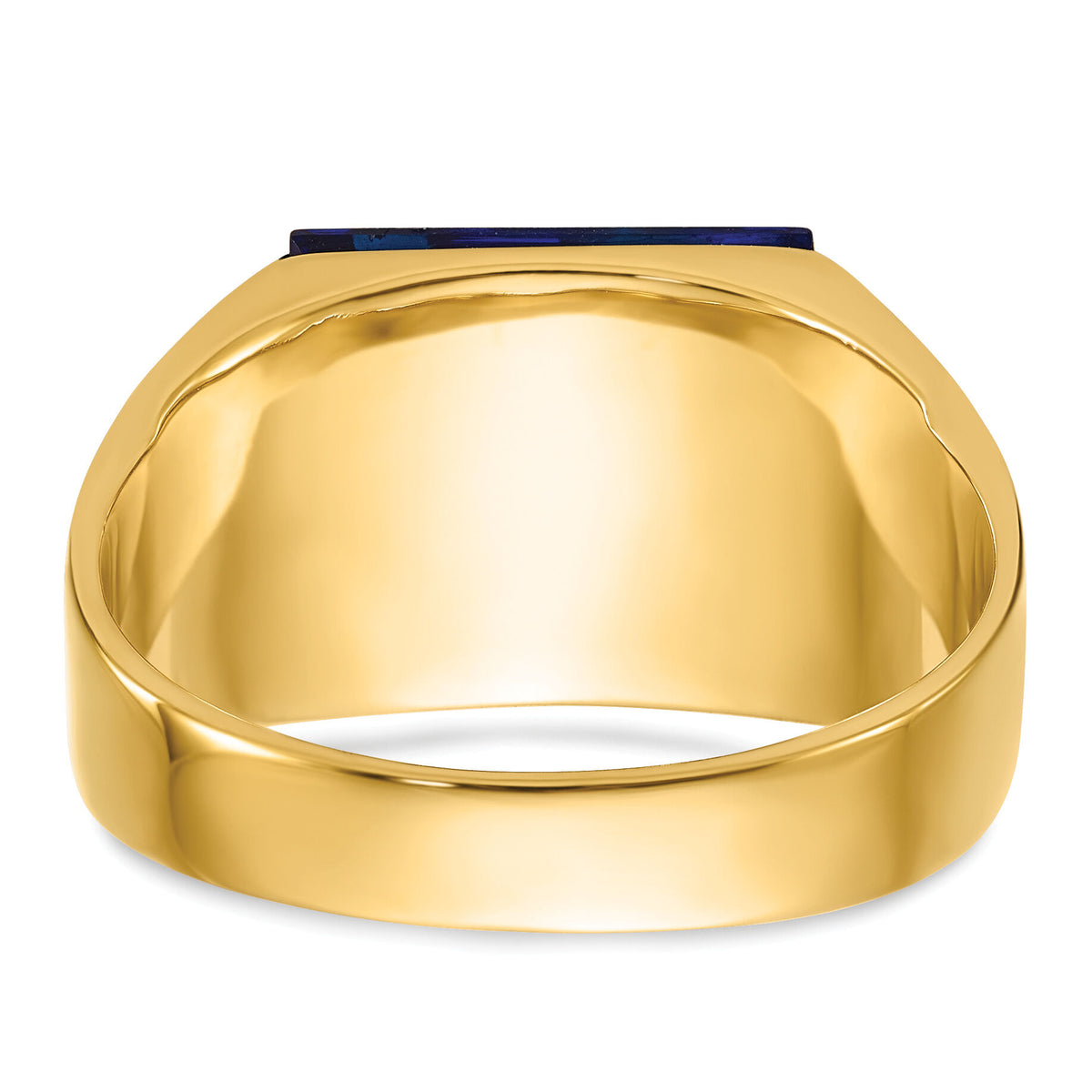 14k Men's Textured w/ Black Enamel Imit. Blue Spinel Dia Masonic Ring-Y1586MAA