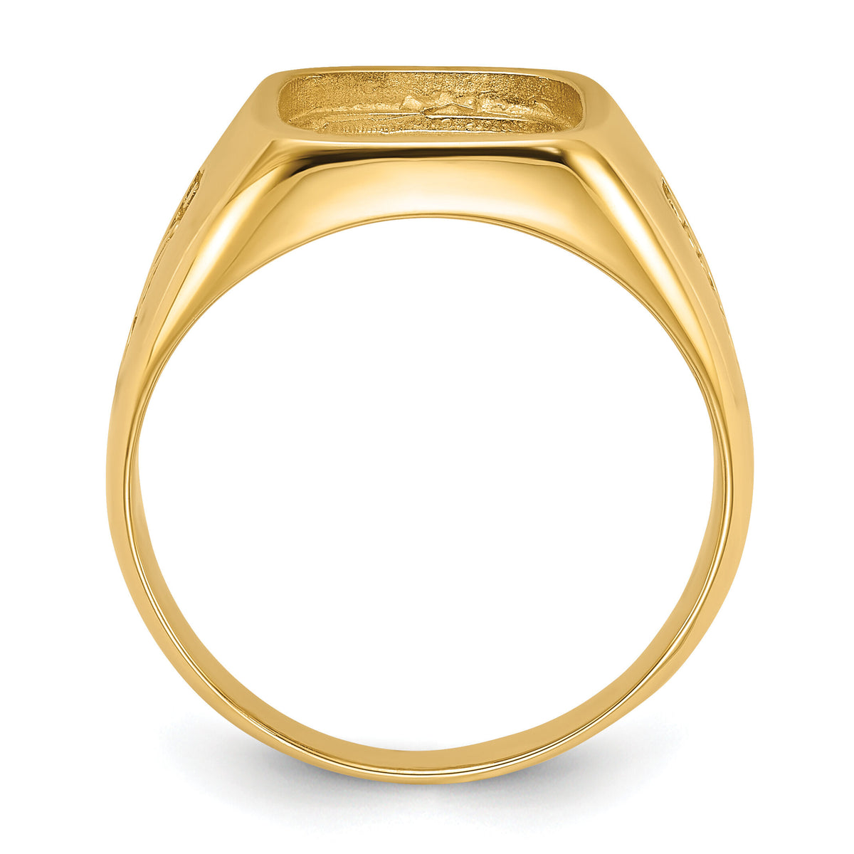14k Men's Polished and Textured Masonic Ring Mounting-Y1588