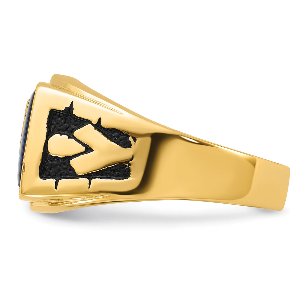 14k Men's Polished and Textured Masonic Ring Mounting-Y1590