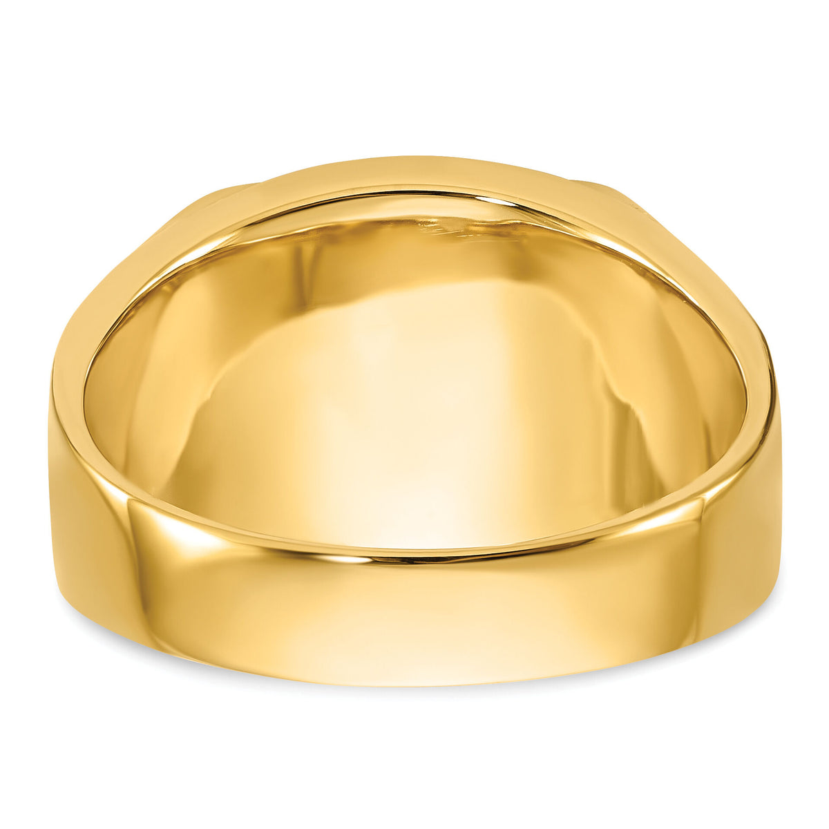 14k Men's Polished and Textured Masonic Ring Mounting-Y1590