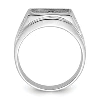 14k White Gold Men's Polished and Textured Masonic Ring Mounting-Y1591