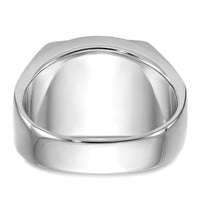 14k White Gold Men's Polished & Textured w/ Black Enamel Onyx Masonic Ring-Y1591M