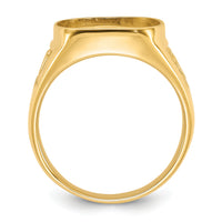 14k Men's Polished and Textured Masonic Ring Mounting-Y1596