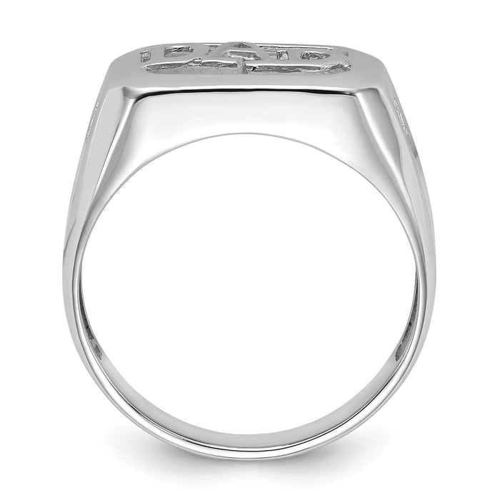 14k White Gold Men's ring mounting-Y1602