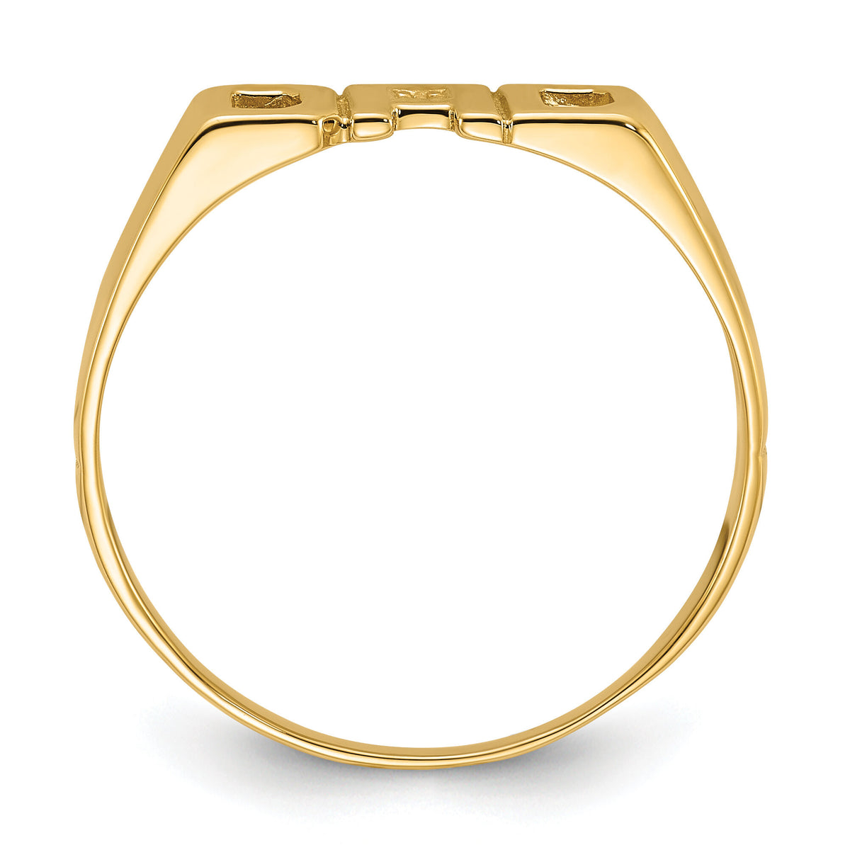 14k Squared Top Hollowed Out D Diamond DAD Ring Mounting-Y1612