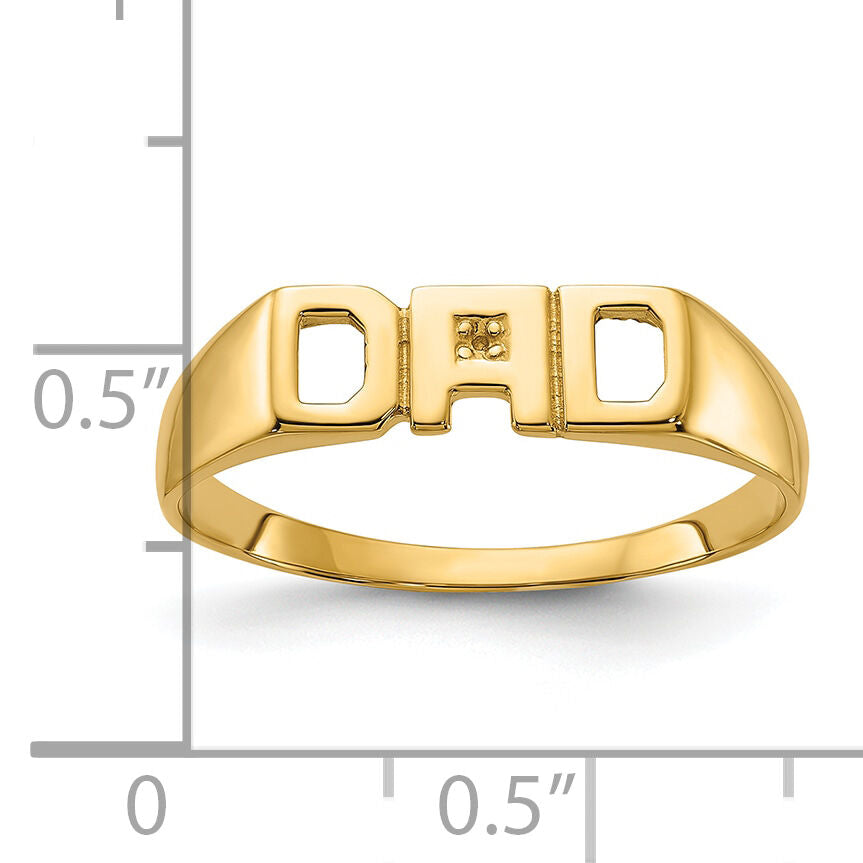 14k Squared Top Hollowed Out D Diamond DAD Ring Mounting-Y1612