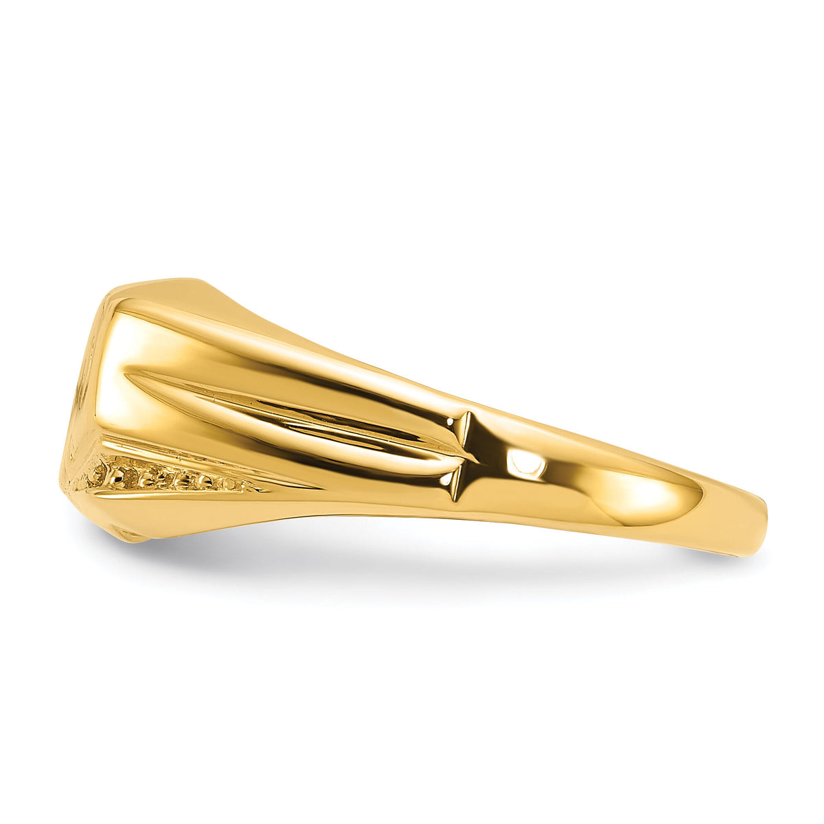 10K Polished Etched Edges Diamond DAD Ring Mounting-10Y1616
