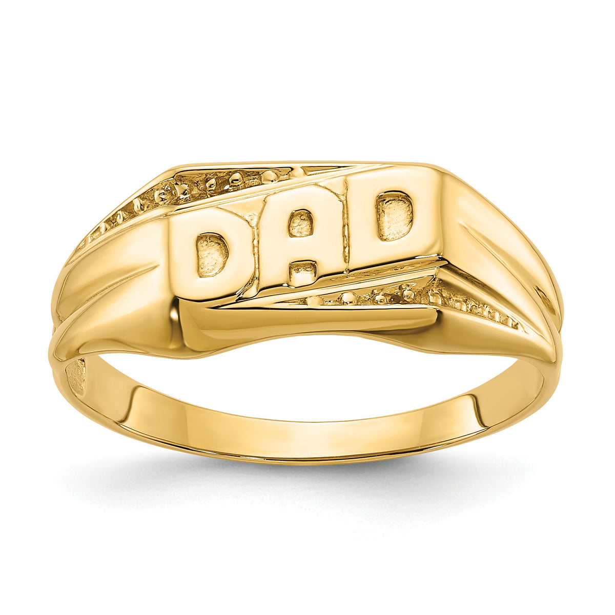 10K Polished Etched Edges Diamond DAD Ring Mounting-10Y1616