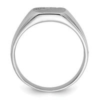 14k White Gold 10.0x9.0mm Open Back Diamond Signet Ring Mounting-Y1626