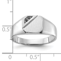 14k White Gold 10.0x9.0mm Open Back Diamond Signet Ring Mounting-Y1626