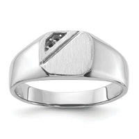 14k White Gold 10.0x9.0mm Open Back Diamond Signet Ring Mounting-Y1626