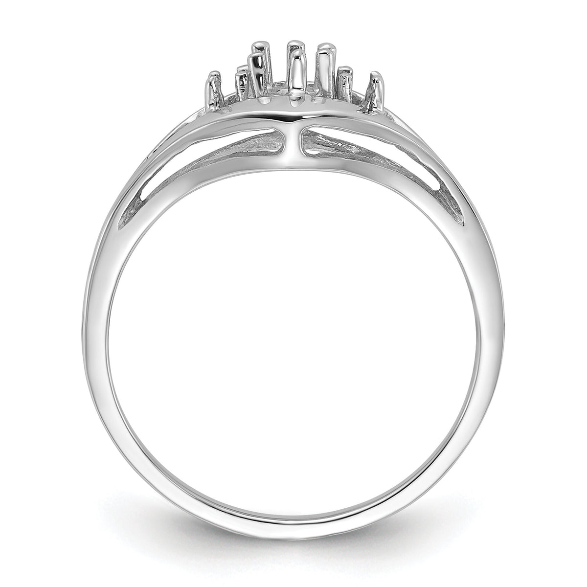 14k White Gold .14ct. Diamond Ring Mounting-Y1632