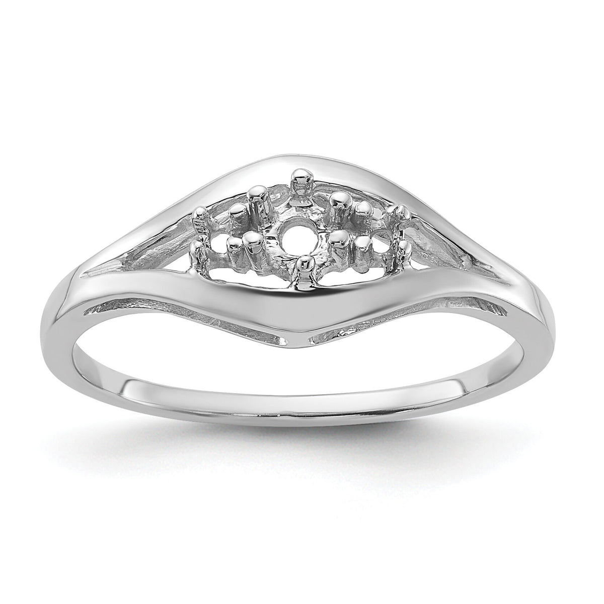 14k White Gold .14ct. Diamond Ring Mounting-Y1632