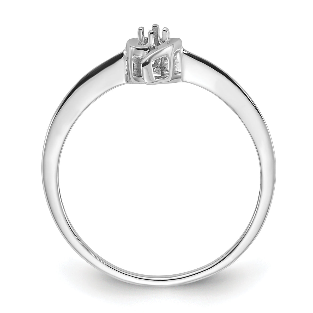 14k White Gold Ring Mounting-Y1658