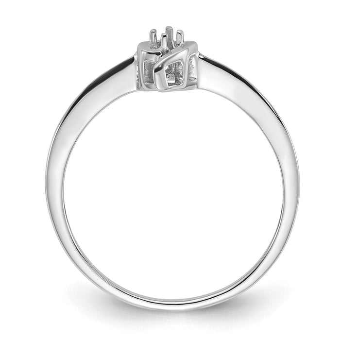 14k White Gold Ring Mounting-Y1658