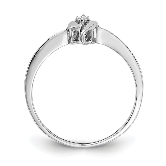 14k White Gold Polished AA Diamond Ring-Y1658AA