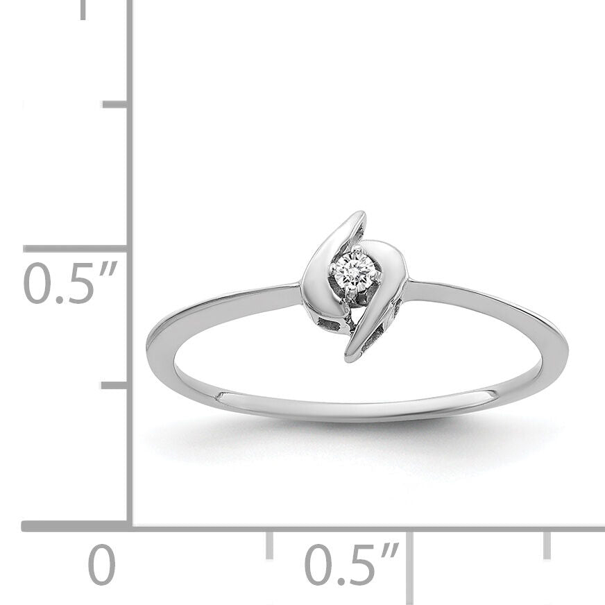 14k White Gold Polished AA Diamond Ring-Y1658AA