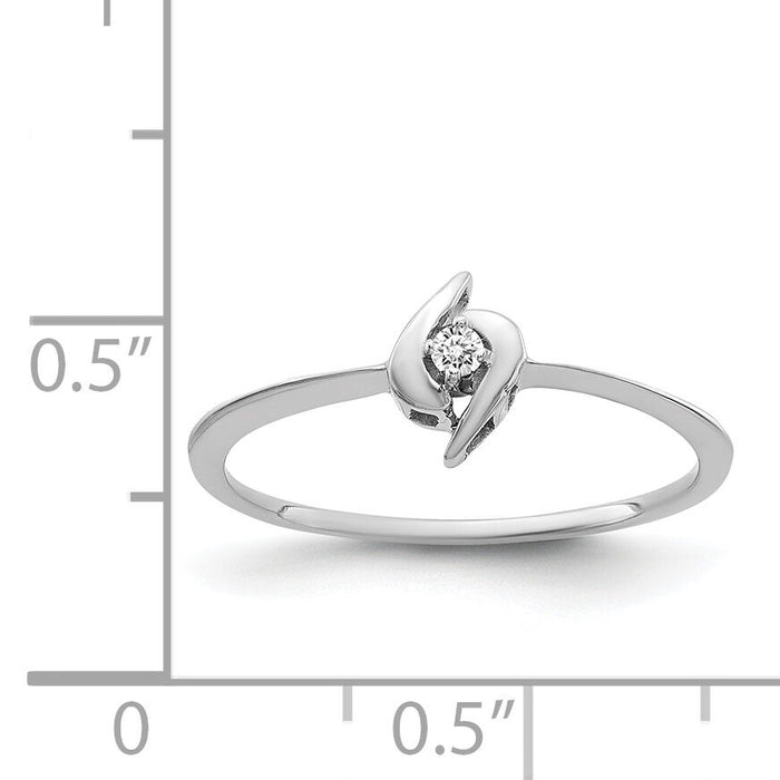 14k White Gold Polished AA Diamond Ring-Y1658AA