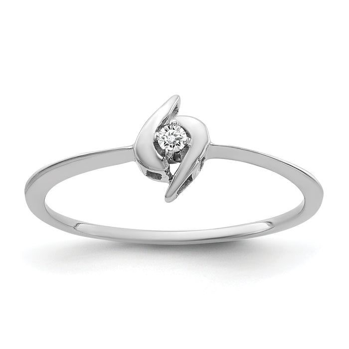 14k White Gold Polished AA Diamond Ring-Y1658AA