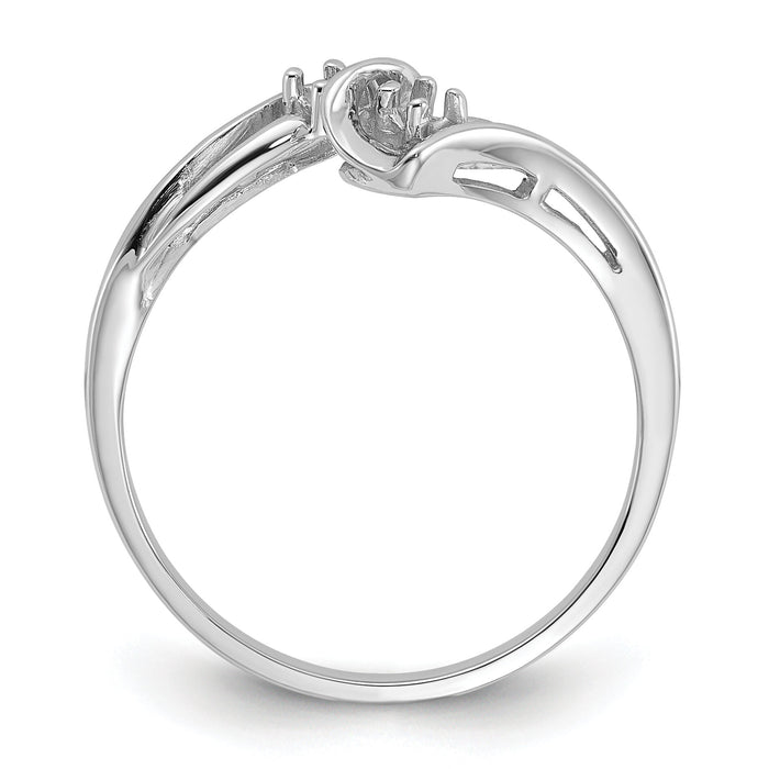 14k White Gold .05ct. Diamond Ring Mounting-Y1666