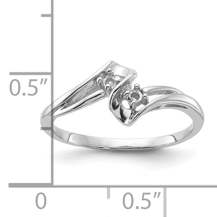 14k White Gold .05ct. Diamond Ring Mounting-Y1666