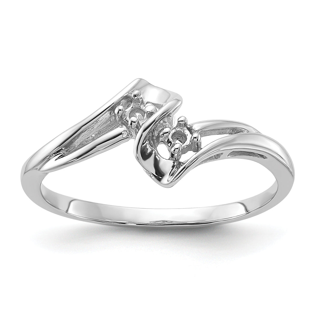 14k White Gold .05ct. Diamond Ring Mounting-Y1666