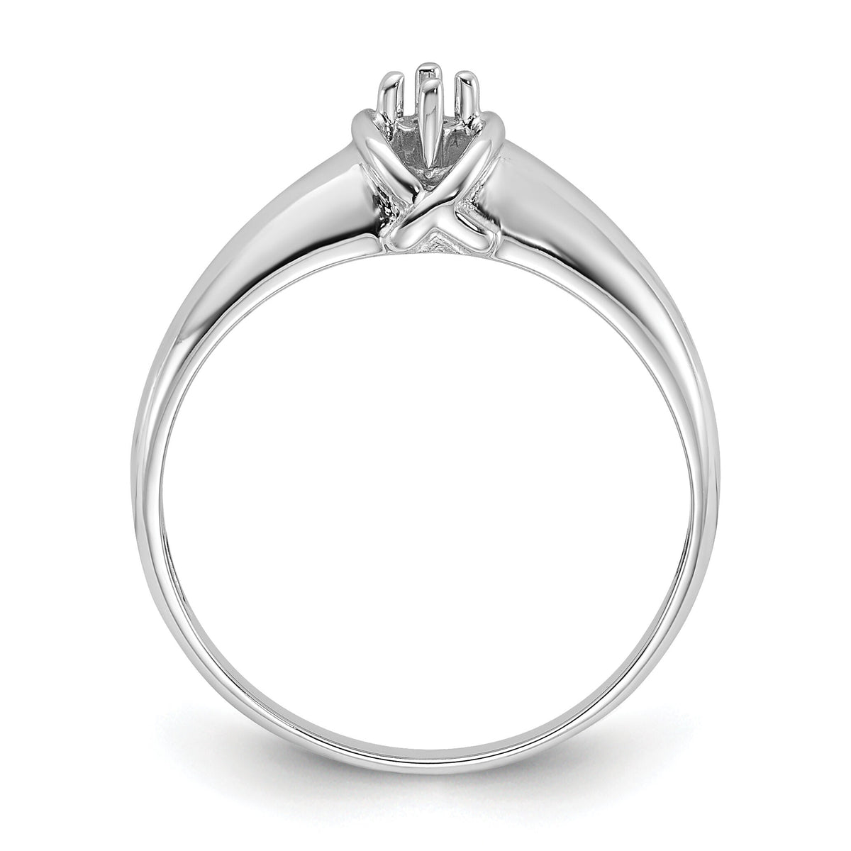 14k White Gold Polished .03ct. Diamond Ring Mounting-Y1686