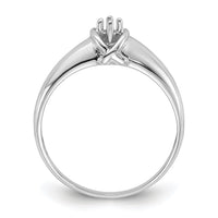 14k White Gold Polished .03ct. Diamond Ring Mounting-Y1686