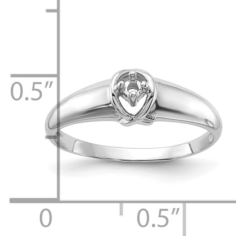 14k White Gold Polished .03ct. Diamond Ring Mounting-Y1686