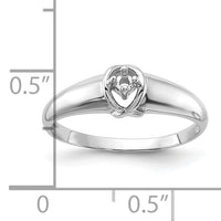 14k White Gold Polished .03ct. Diamond Ring Mounting-Y1686