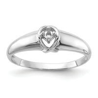 14k White Gold Polished .03ct. Diamond Ring Mounting-Y1686