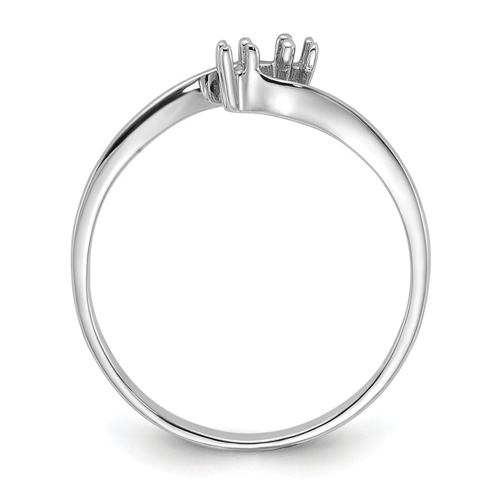 14k White Gold Polished .03ct. Diamond Ring Mounting-Y1705
