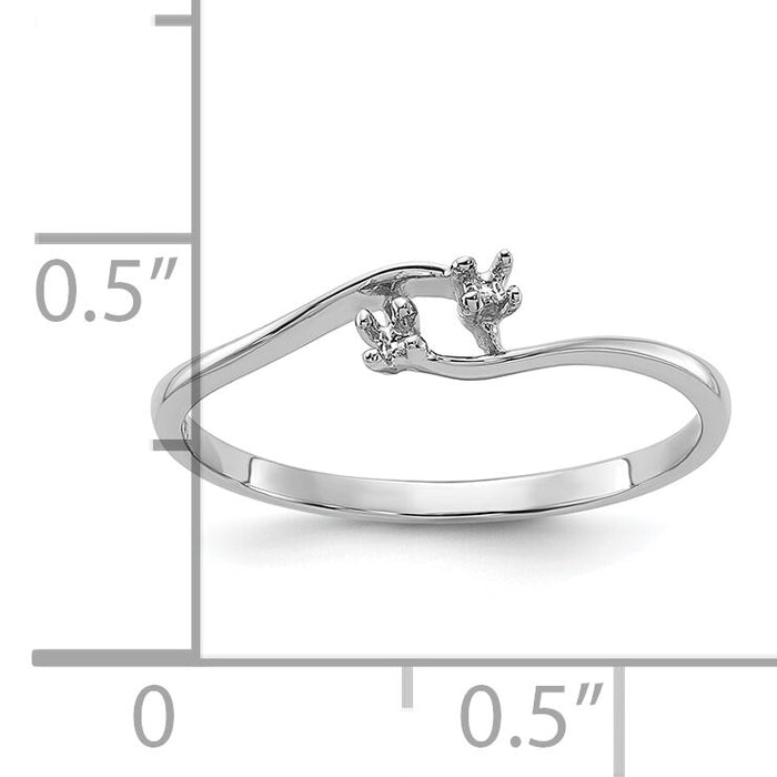 14k White Gold Polished .03ct. Diamond Ring Mounting-Y1705