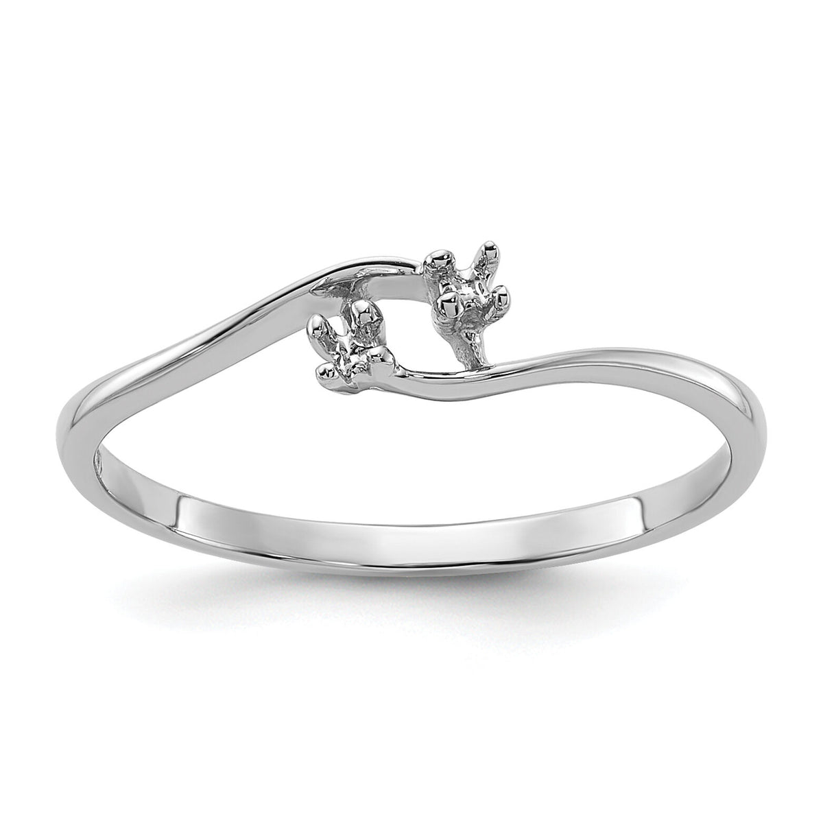 14k White Gold Polished .03ct. Diamond Ring Mounting-Y1705