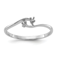 14k White Gold Polished .03ct. Diamond Ring Mounting-Y1705