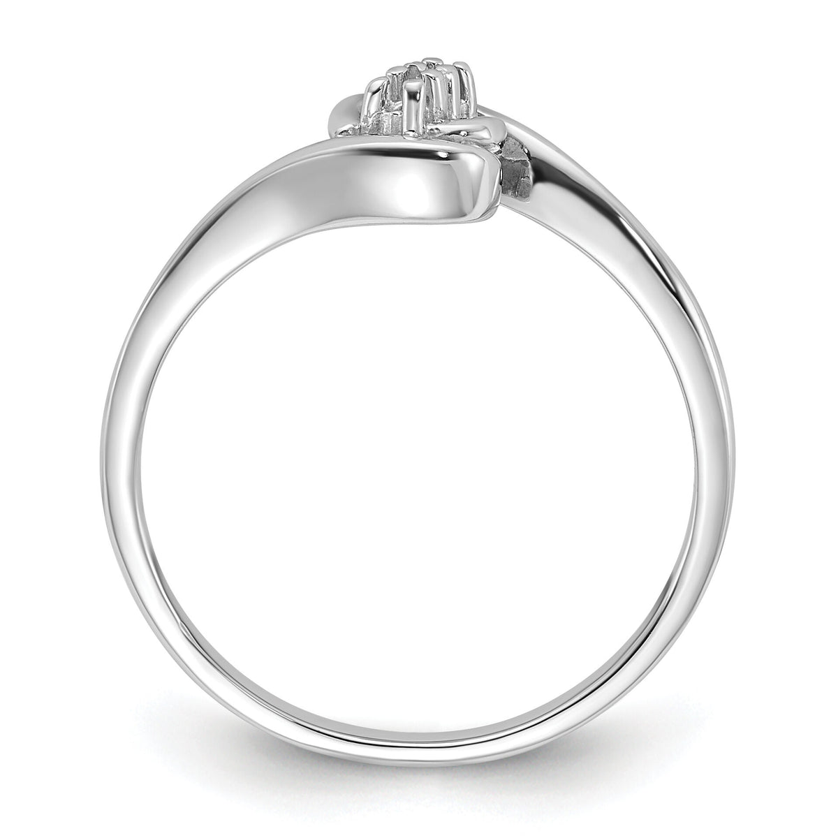 14k White Gold Polished Diamond Ring Mounting-Y1707