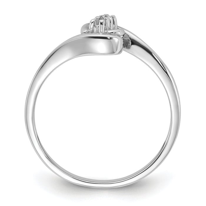 14k White Gold Polished Diamond Ring Mounting-Y1707
