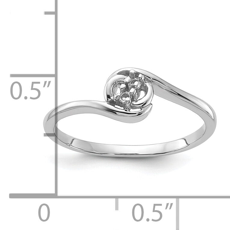 14k White Gold Polished Diamond Ring Mounting-Y1707