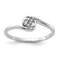 14k White Gold Polished Diamond Ring Mounting-Y1707
