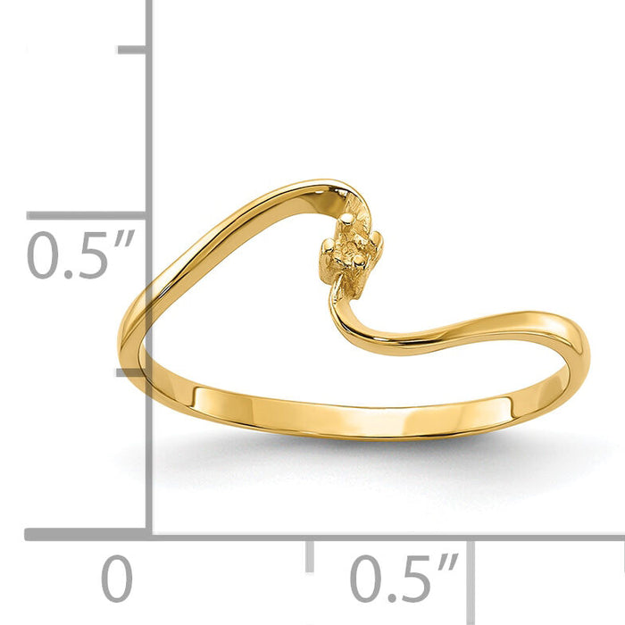 14k Polished .01ct. Diamond Ring Mounting-Y1716