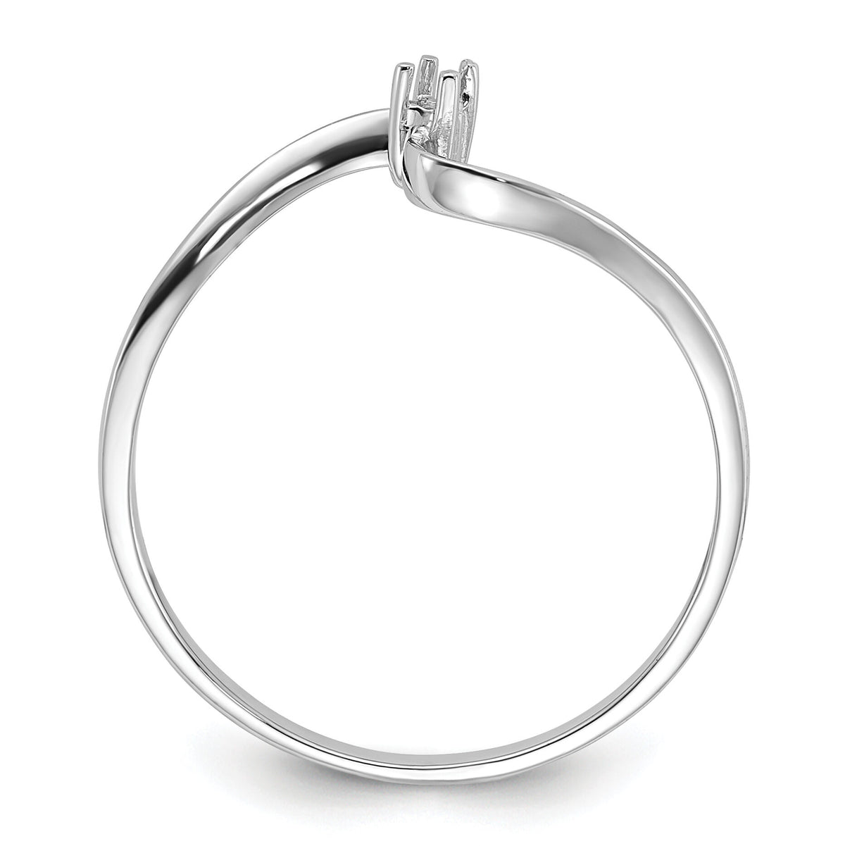14k White Gold Polished .01ct. Diamond Ring Mounting-Y1717