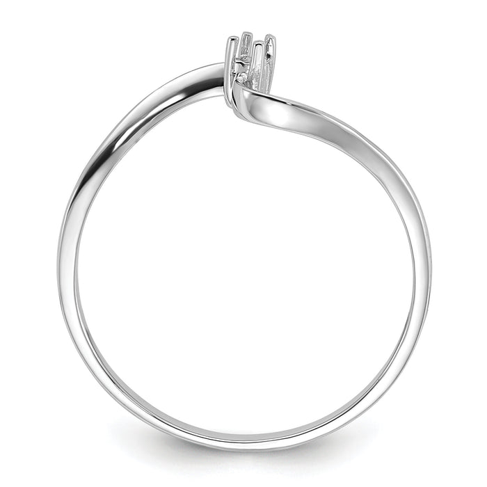 14k White Gold Polished .01ct. Diamond Ring Mounting-Y1717