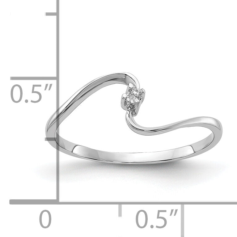 14k White Gold Polished .01ct. Diamond Ring Mounting-Y1717