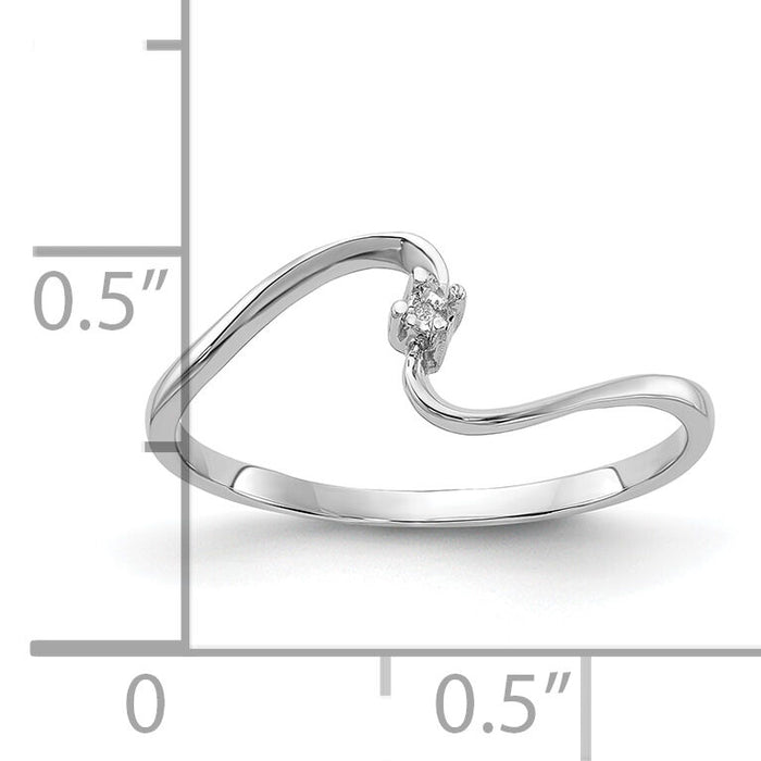 14k White Gold Polished .01ct. Diamond Ring Mounting-Y1717
